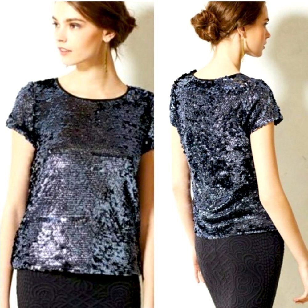 Leifsdottir for Anthropologie Sequin Top Blouse